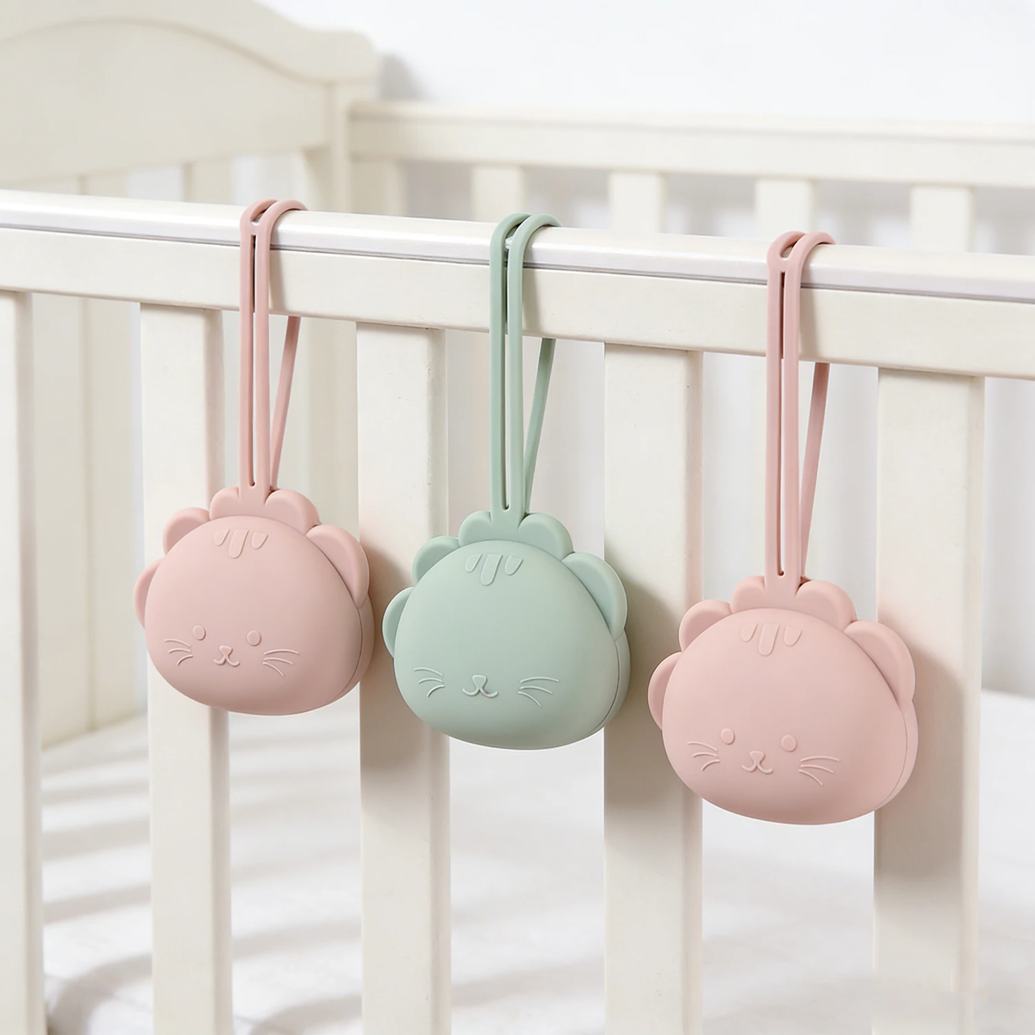 Lion-Style Stroller Pendant, Pacifier Box, Teething Toy Small Storage Box