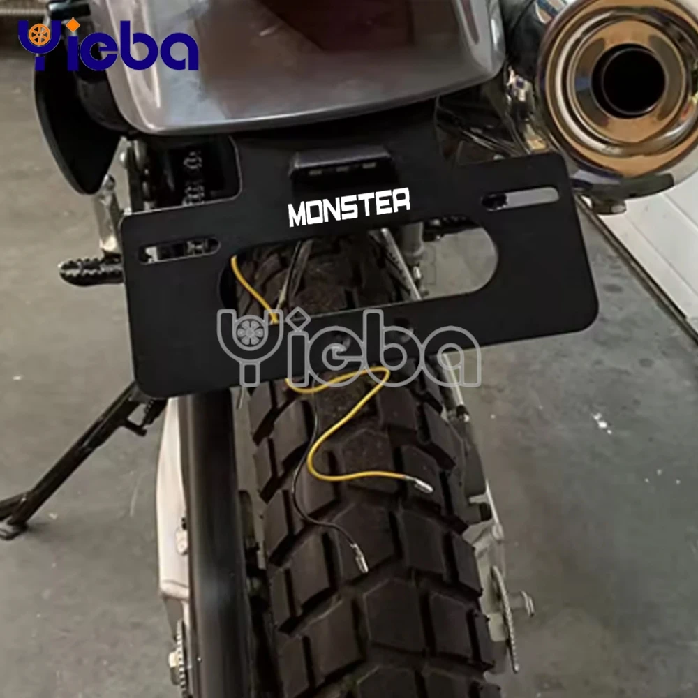 For Ducati Monster 1200 821 R S 797 659 2018-2021 License Plate Holder Fender Eliminator Tail Tidy LED Light Supersport 939 950