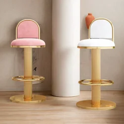 Silla de salón de belleza moderna, taburete giratorio para cafetería, desayuno, Bar, cocina, hogar, lujo, minimalista, respaldo alto, mostrador