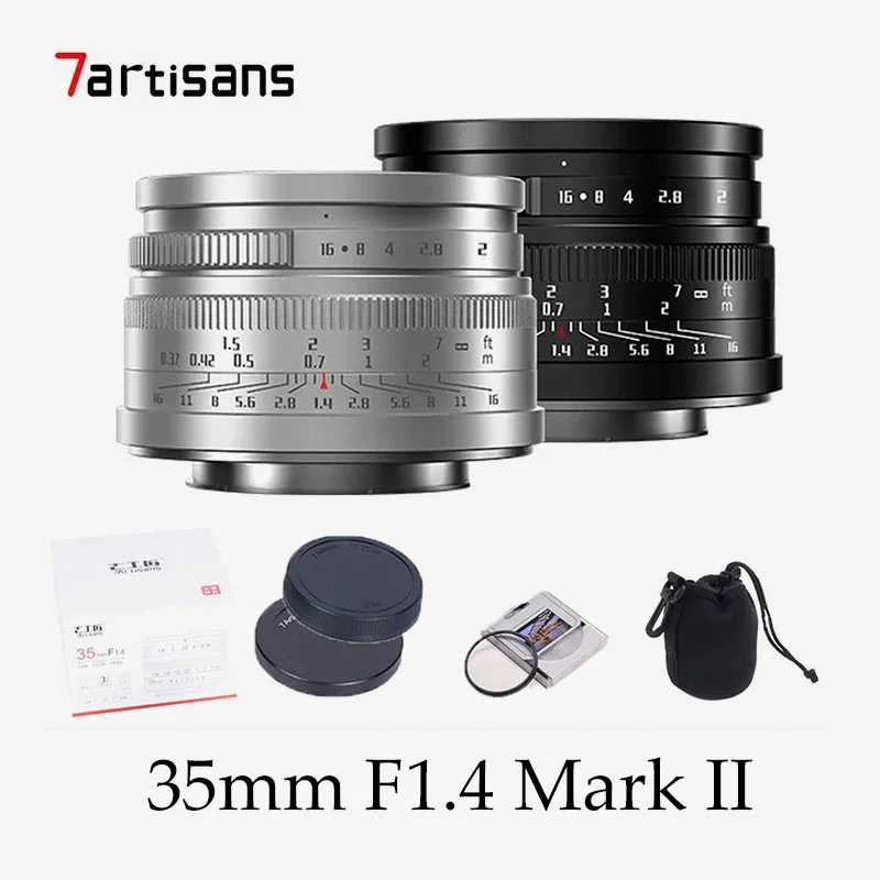 7artisans 35mm F1.4 Mark II APS-C Prime Lens For Sony ZVE10 NEX-6 Fujifilm FX Canon EOS-M Olympus Lumix M43 Nikon Z5 Canon RF