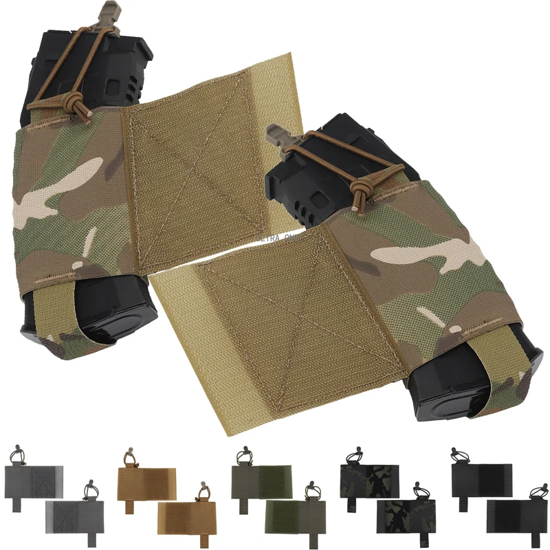 Tactical Vest V2 Side Pouch Elastic Radios Holder Bag Magazine Pouch Adjustable Retention Hunting Vest Equipment Radio Side Pack