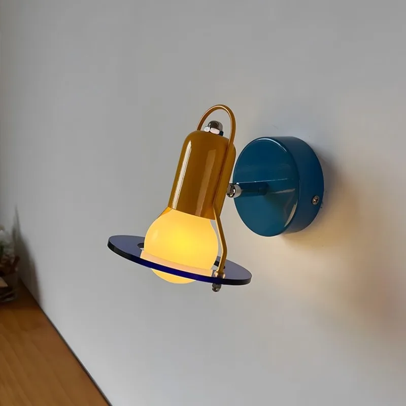 

Мемфис Красочные светодиодные настенные светильники с коромысным кронштейном Минималистичные скандинавские прикроватные тумбочки для детской спальни Кафе Художественные декоративные бра