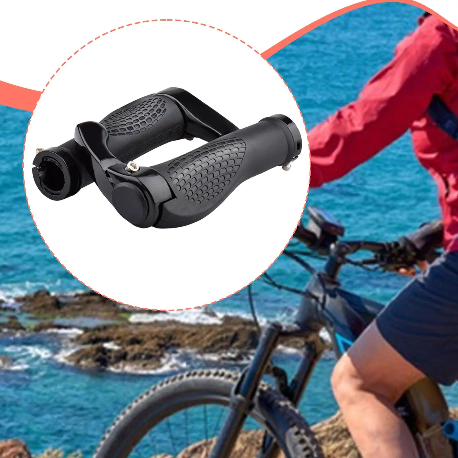 قطعتان من ملحقات مقابض مقود الدراجة البديلة لقطر 0.87 بوصة خفيفة الوزن احترافية غير قابلة للانزلاق من المطاط الأسود