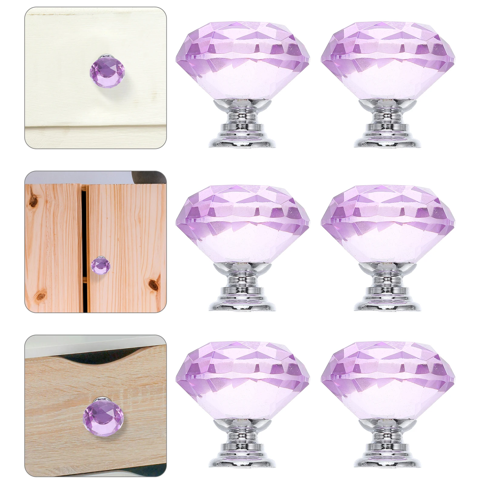 

16 Pcs Crystal Glass Handle Door Knobs Interior Dresser Drawers niture Cabnient Handles Cabinet