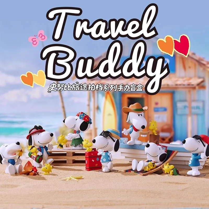 

Authentic Snoopy Travel Buddy Series Figurine Blind Box Desktop Puppy Ornaments Cartoon Cute Peripherals Toys Gifts