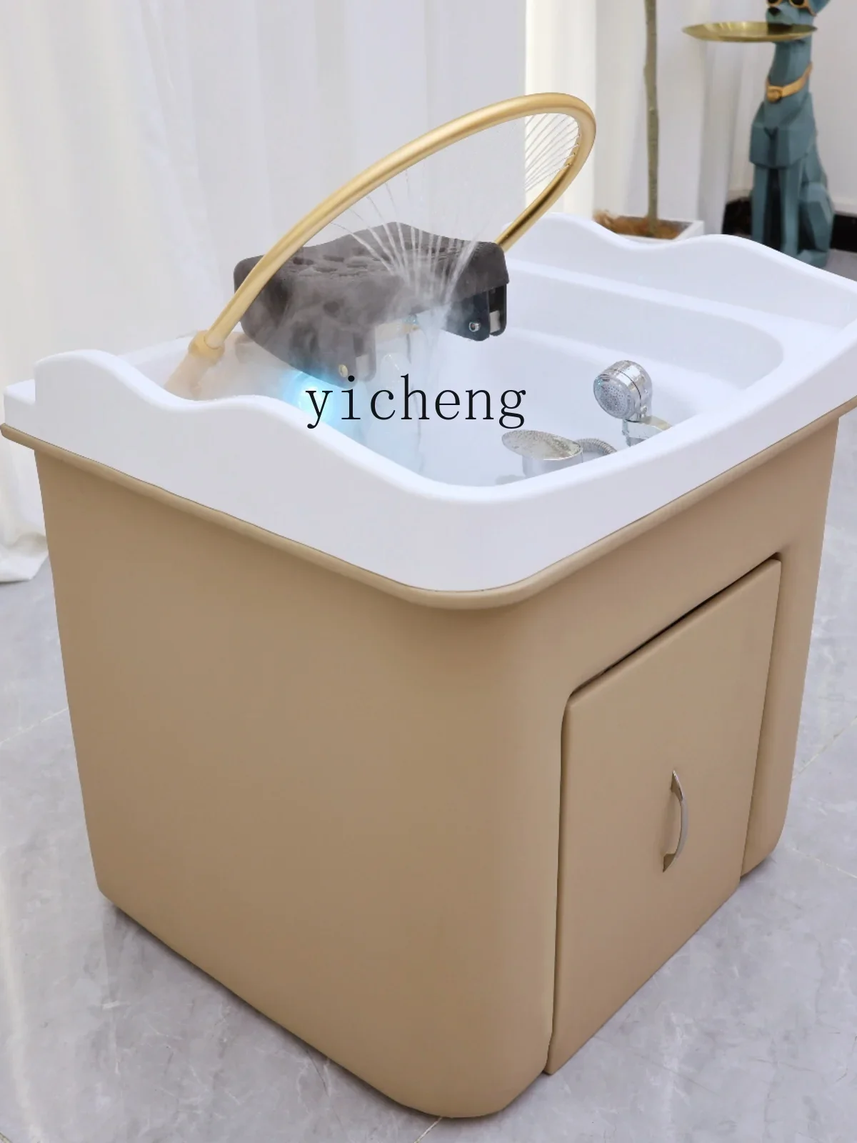 b11-7.1 Moving Bed Special Beauty Salon Basin for Hair Washing and Fumigation with Constant Temperature Heating  Circulation