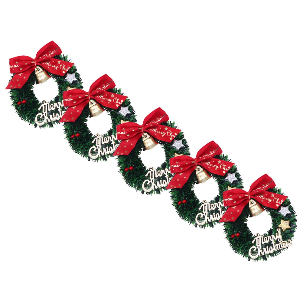 

5 Pcs Christmas Wreath Winter Decor The Bell Miniatures for Crafts Wreaths Cloth Pendants
