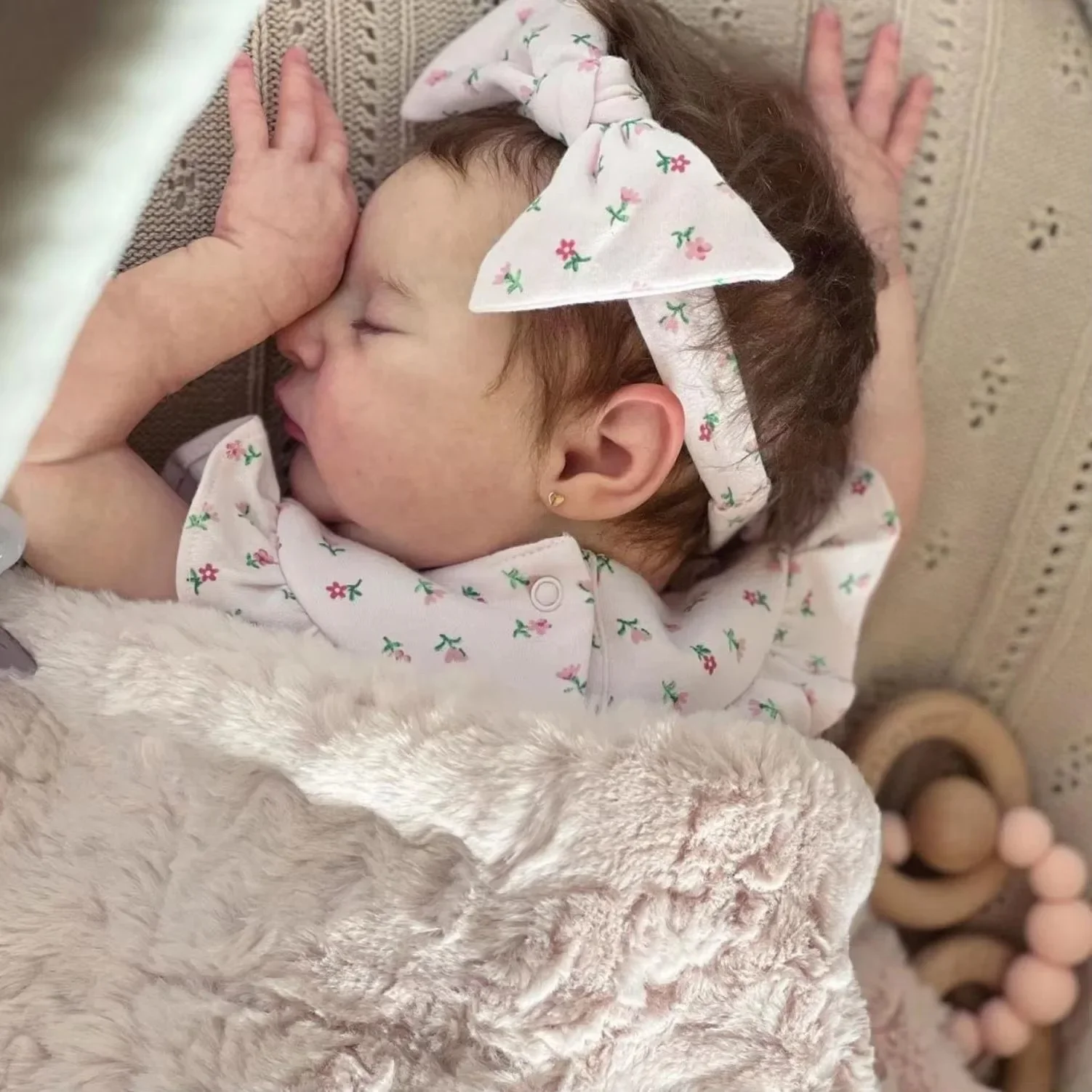 

NPK 19''Bebe Laura Reborn Baby Doll Size Already Finished 3D Skin Hand Detailed Painted Visible Veins