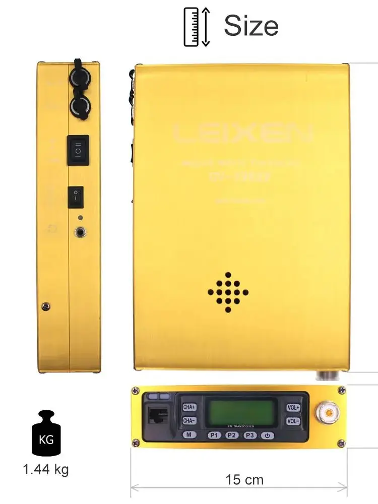 LEIXEN VV-898SP 25W 12000mAh Dual Band 136-174&400-470MHz Mobile Transceiver VV-898SP Programming cable