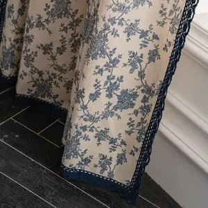 أعلى 12 مبيعات ستارة الكتان مع الدانتيل - No12