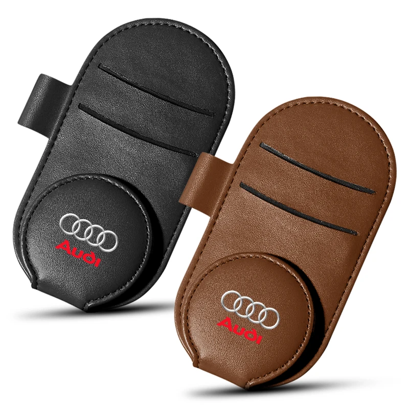 1Pcs Car Emblems Sun Visor Multi-function Sunglasses Clip For Audi TT Q3 Q5 Q7 Q8 B5 B6 B7 B8 B9 Q7 8P 8V 8L A3 A4 A5 A6 A7