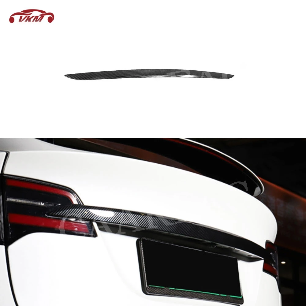 

Carbon fiber Material Rear Trunk Door Decoration Trim Cover Sticker For Tesla Model X SUV 2020 ABS Carbon look