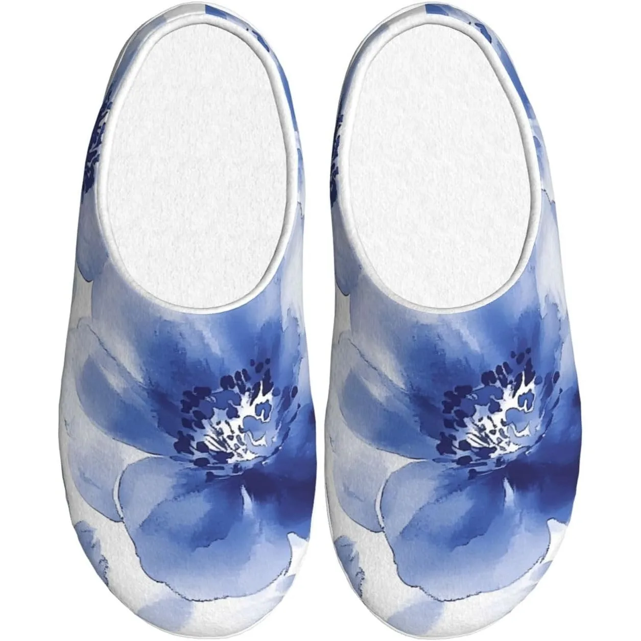 

Синие женские уютные тапочки Poppies, домашние и уличные домашние тапочки из мягкого хлопка с противоскользящей подошвой