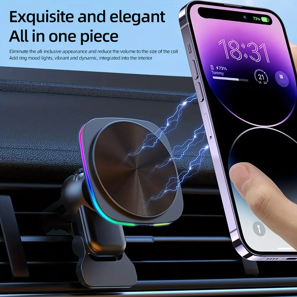 

Car Magnetic Wireless Charger 15W Fast Charge Air Outlet Mounting Universal Bracket Charger for Magsafe Iphone 15 Xiaomi Samsung
