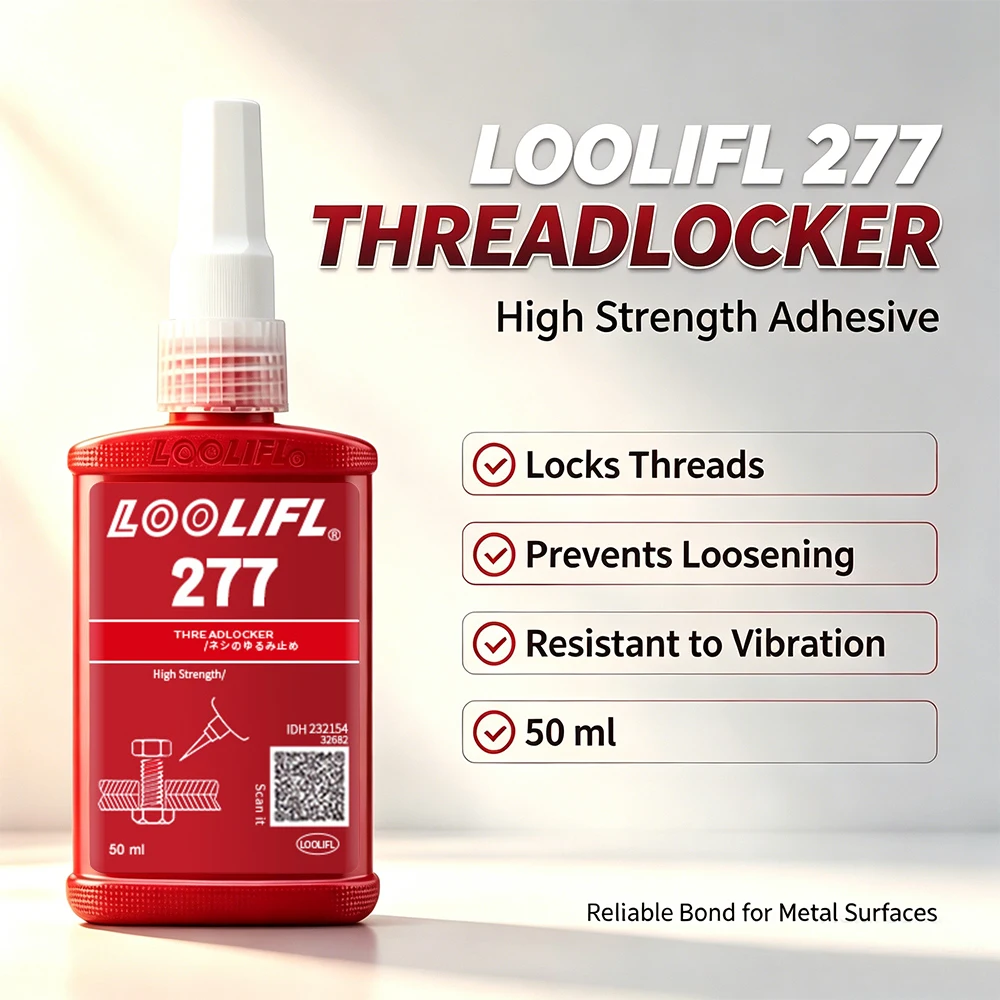 277Thread Locker High Strength Red Anaerobic Adhesive Screw Lock Glue Anti Vibration Thread Locking Agent Prevent Bolt Loosening
