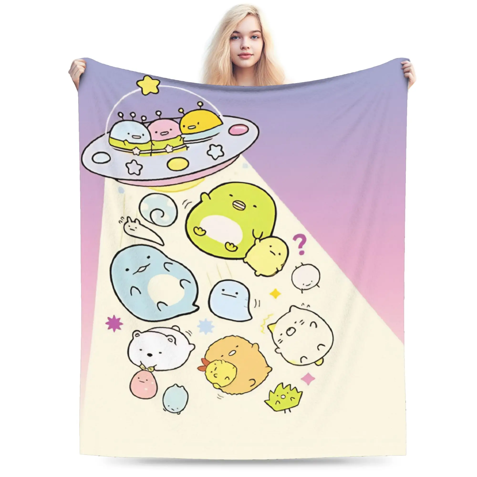 Sumikkos Gurashis Alien Invasion A Kawaii Christmas Adventure Blankets Fleece  Soft Throw Blankets for Bed Bed Rug