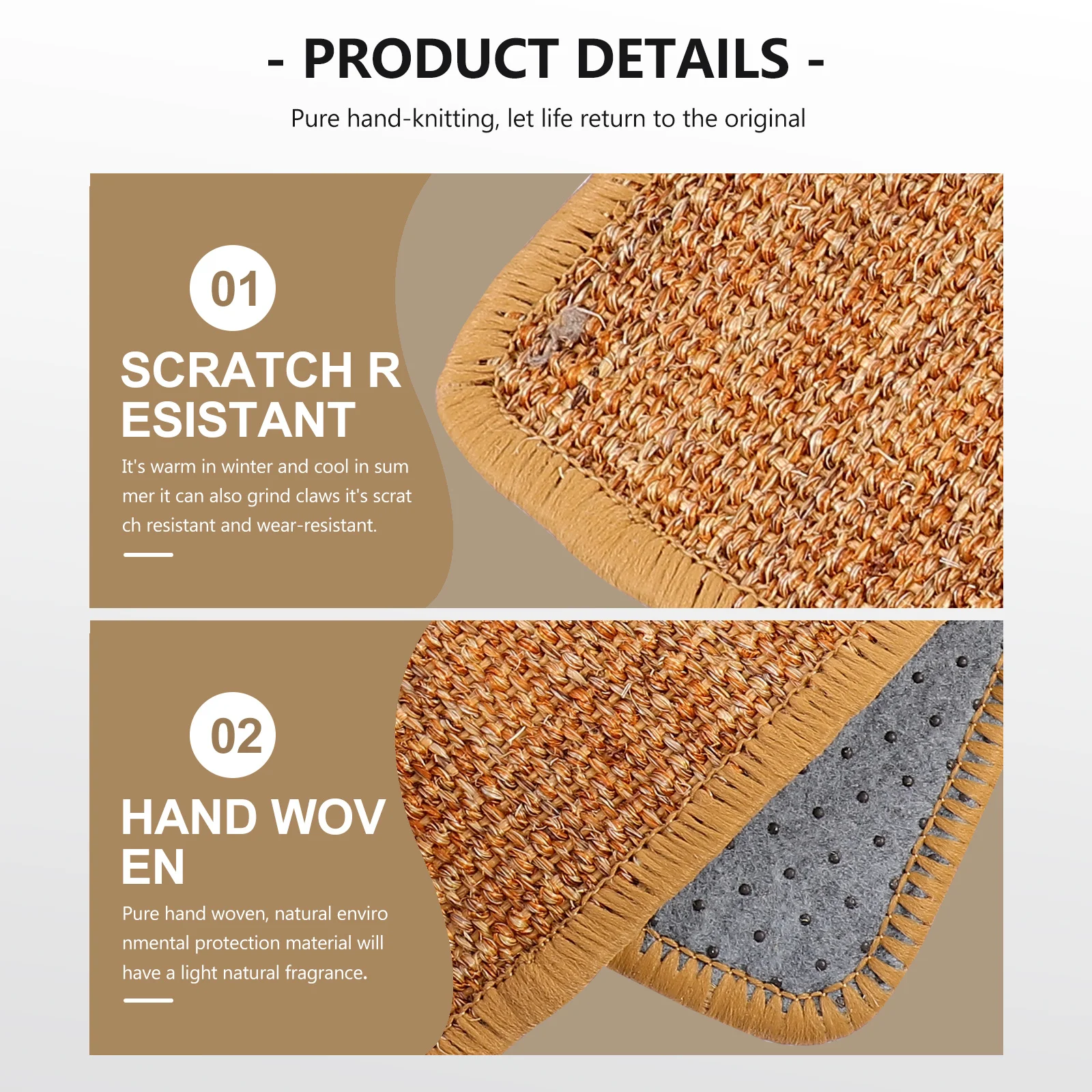 

Pet Scratching Mat Sisal 40x40cm Eco-Friendly Cat Scratch Resistant Training Pad for Home Furniture Protection Cat Carpet Mat