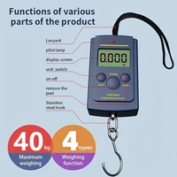 1PC Multifunctional Mini 40kg/10g Electronic Hanging Fishing Luggage Balanca Portable Digital Handy Pocket Weight Hook Scale 2