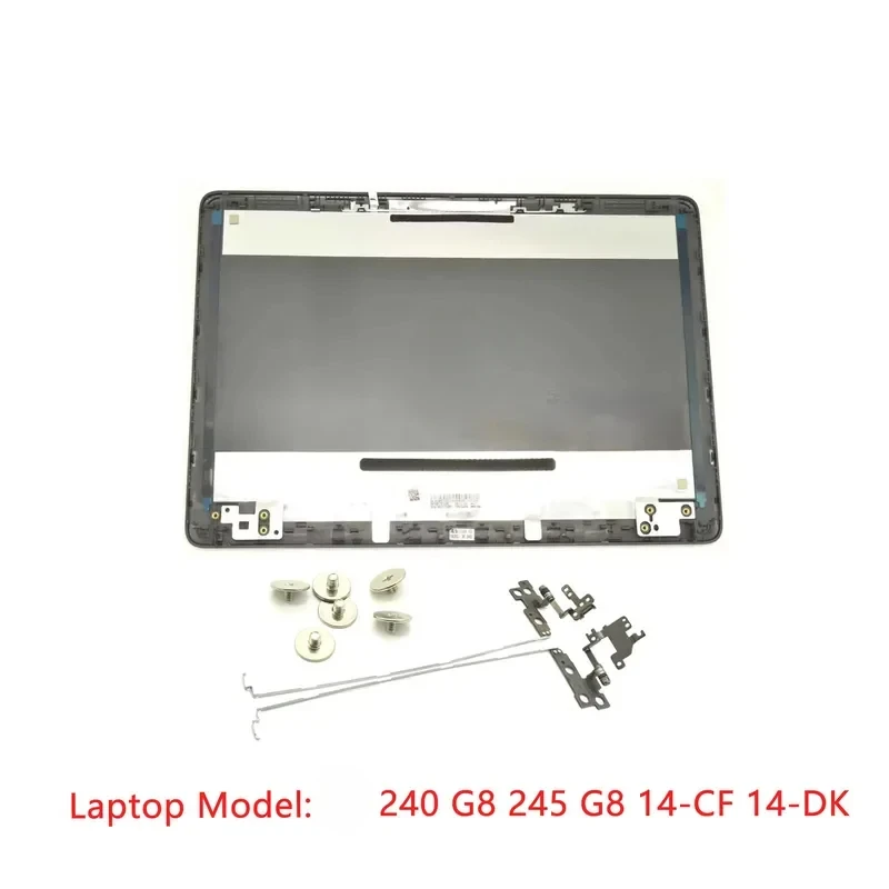 グレーの新品、240-g8、245-g8、14-cf、14-dk用lcdバックカバー、リアリッド、トップケース、シェル（ロゴ、ヒンジ、キット、ネジ付き）m23372-0-tt
