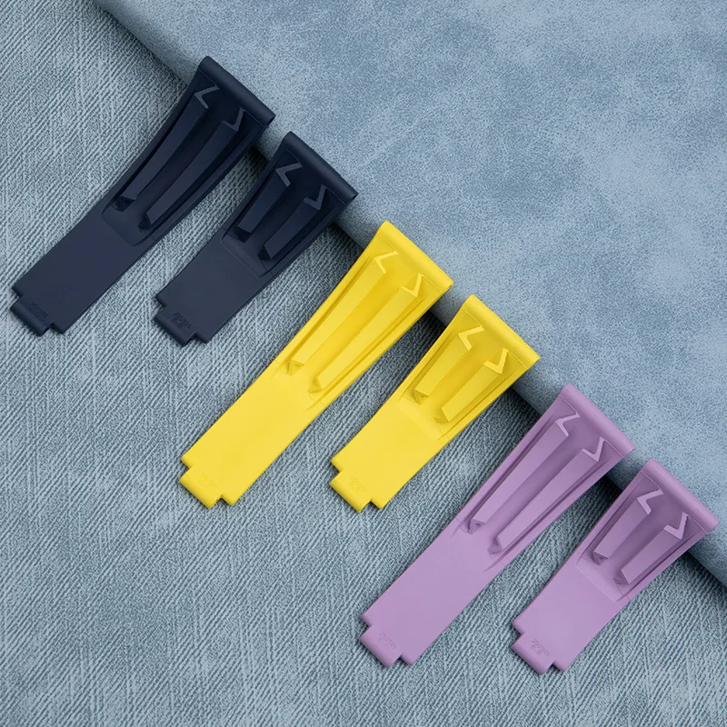 FKM معدن داخل حزام ساعة من المطاط الفلوري لحزام رولكس 20 مللي متر لـ الغواصة يخت ماستر GMT دايتونا Datejust OYSTERFLEX حزام