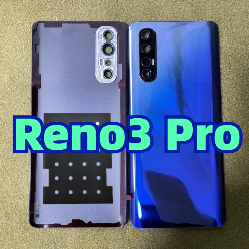 Transparent Clear Back Glass Cover For OPPO Reno3 PDCM00 Battery Door Panel Rear Housing Case Replacement Reno 3 Pro 5G CPH2009