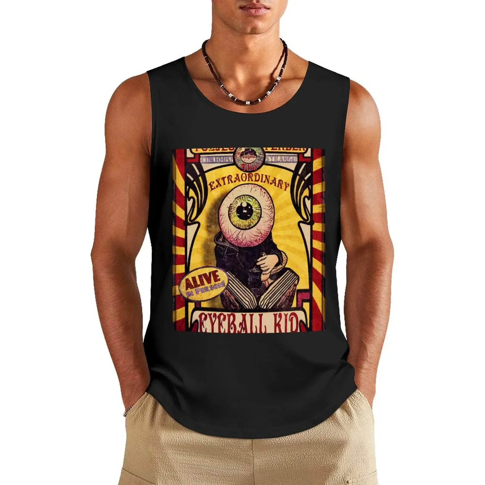 The Extraordinary Eyeball Kid: Sideshow Poster Tank Top Men's vest Men's summer clothes 2024