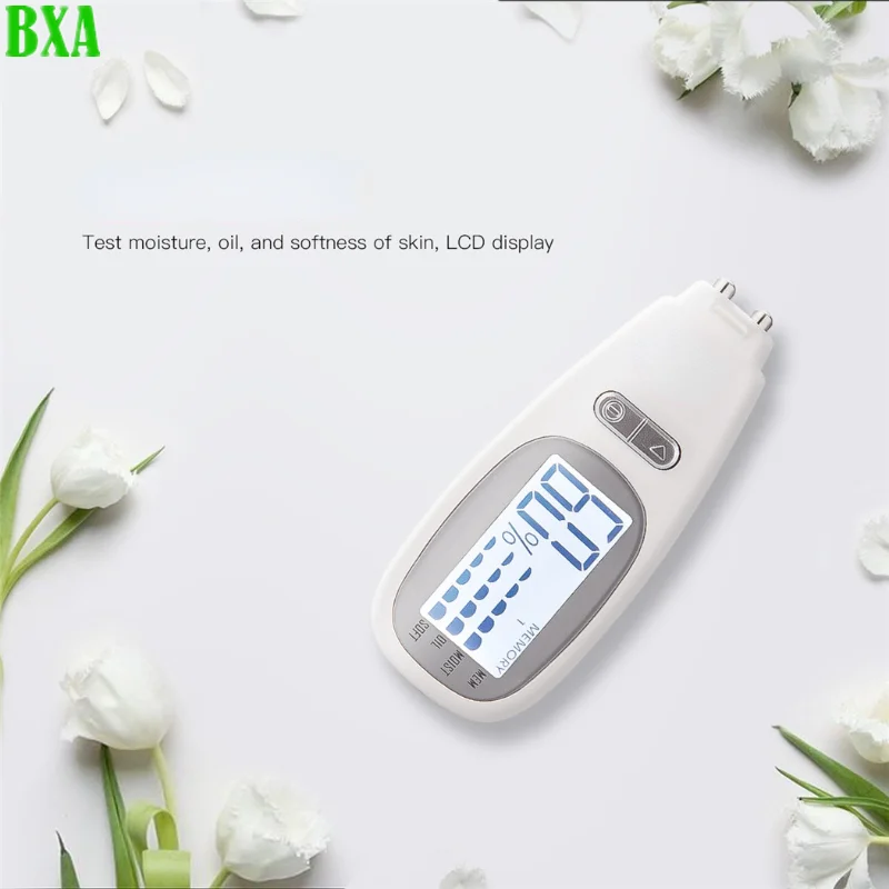 Analisador de pele com display LCD digital Detector de umidade facial Tester de óleo facial Caneta condição Função de memória