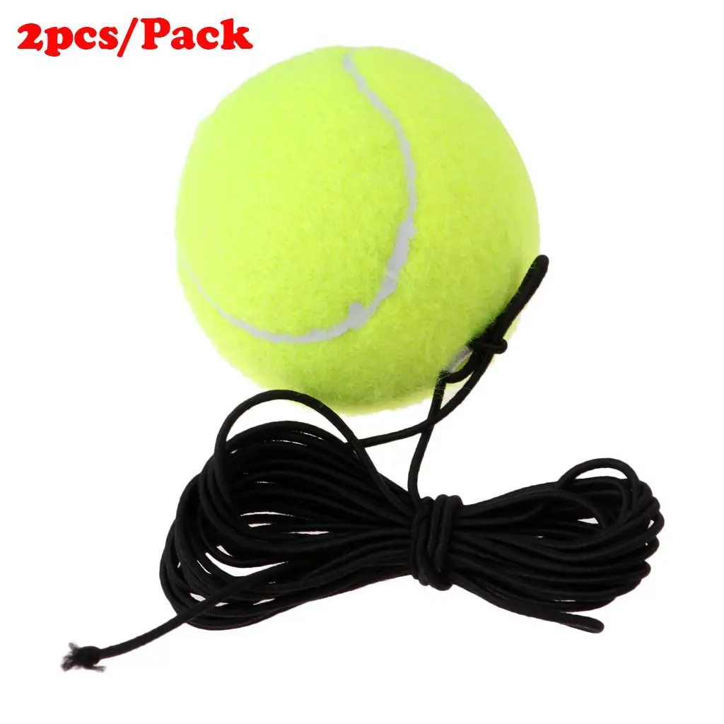 Tennis Training Ball with String Rubber Fluorescent Green Single Practice Trainer Tool for Tennis Practice Equipment