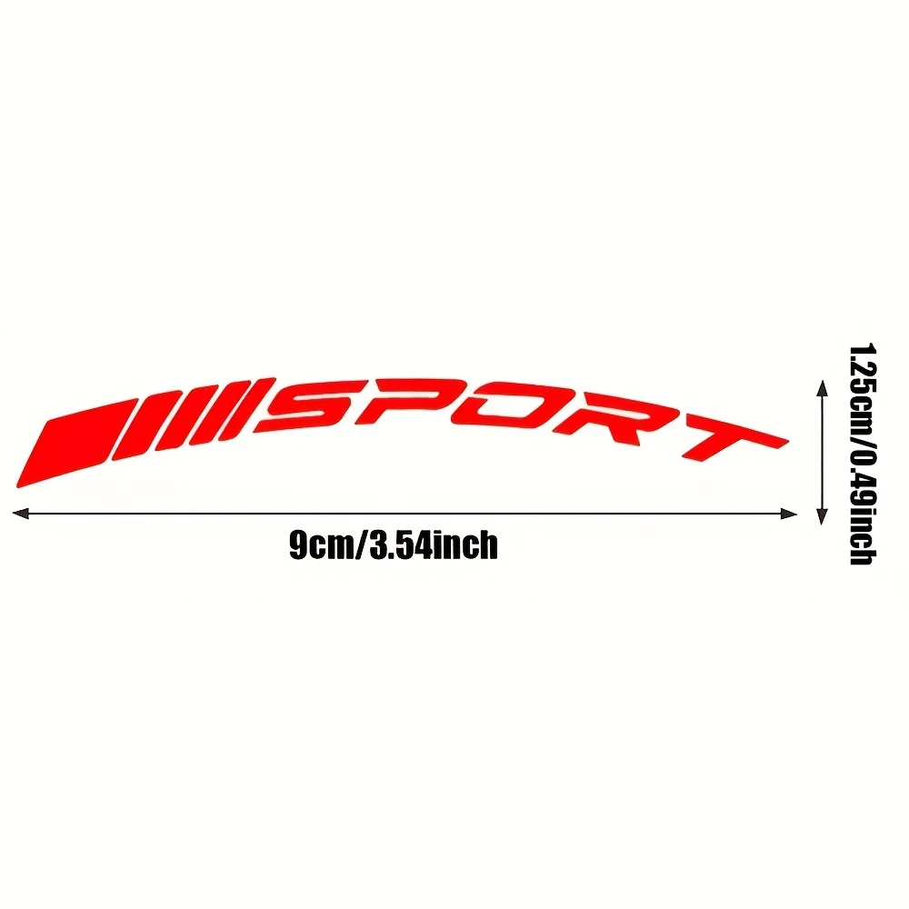 4Pcs Sport Wheel Rim Waterproof Vinyl Stickers – Red/White/Black/Yellow/Blue Decals for Car Wheel & Auto Exterior Styling