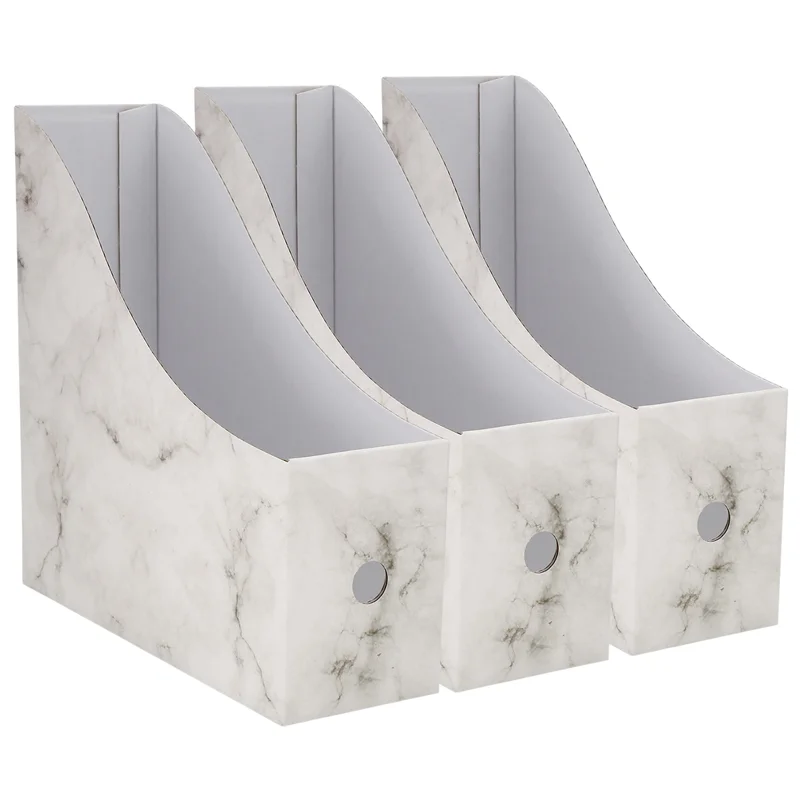 -A25M Sturdy Cardboard Magazine Holder Waterproof Magazine Storage Box Book Bins Desk File Holder Organizer