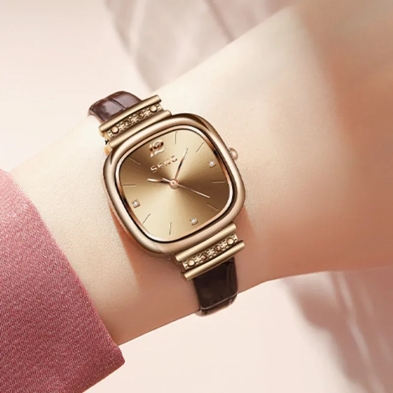 Little Cube Sugar Watch for Women Luxury Female Fashion Waterproof Lady Coffee Gold Quartz Watch Girl Gift Casual Sports Clock