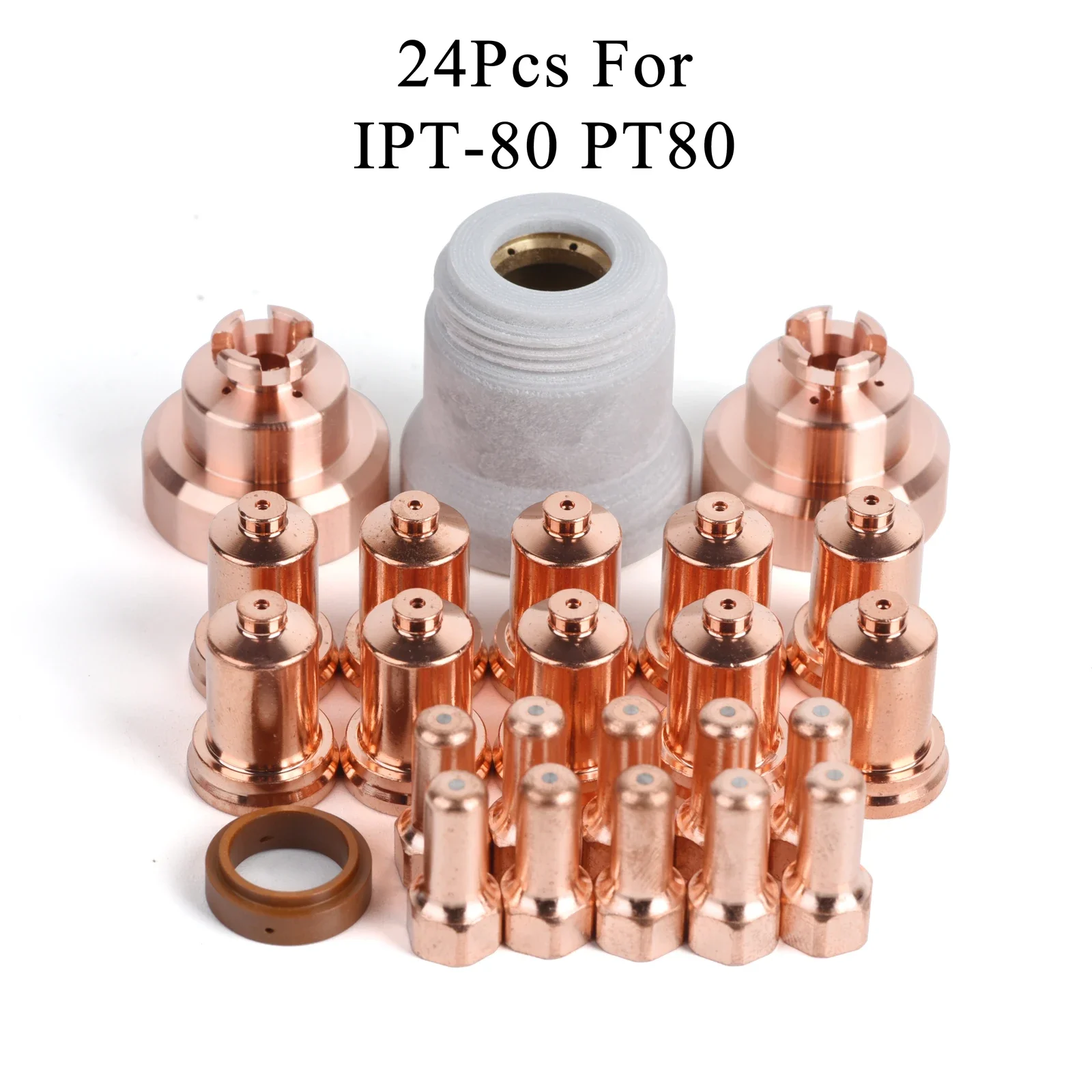 

24 шт. PT-80 PT80 IPT-80 PTM-80 электрод 52558 сопло 51311S вихревое кольцо защитная крышка стойки подходит для плазменной резки расходные материалы