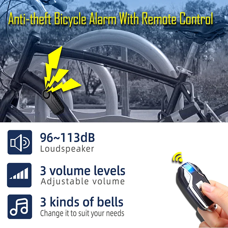 Waterproof Bike Alarm Motorcycle Electric Bicycle Security Anti Lost Wireless Remote Control Vibration Detector Sensor Mailbox