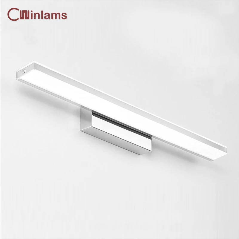 Simple led acrylic mirror headlight 9W 12W AC85-265 waterproof and anti-fog bathroom lamp dressing room mirror front sconce lamp