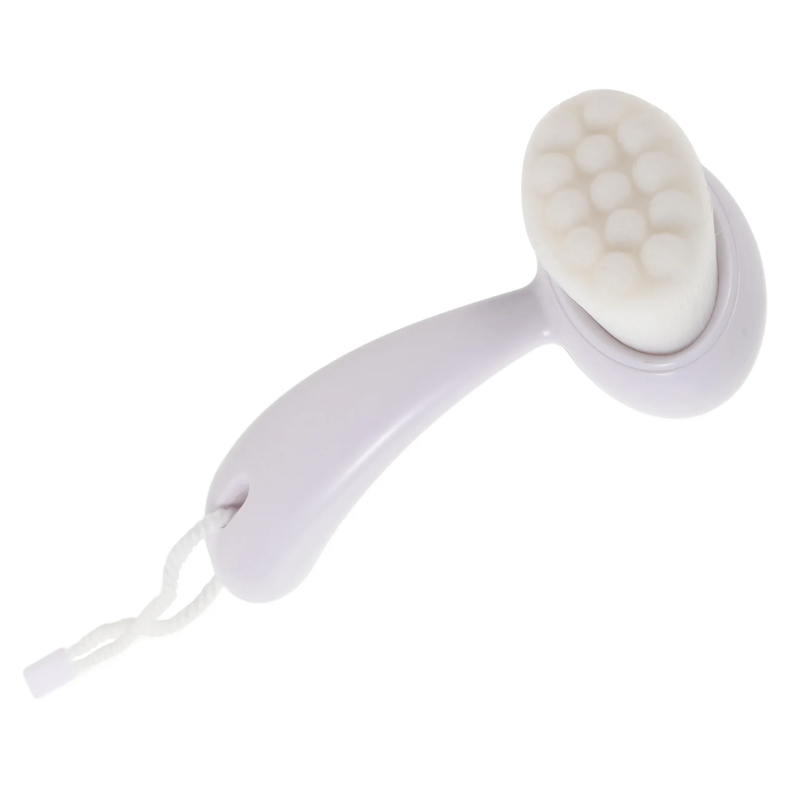 Cepillo de limpieza Facial exfoliante de mango largo blanco para eliminación profunda de espinillas, depurador Facial, cepillo exfoliante Facial suave, maquillaje