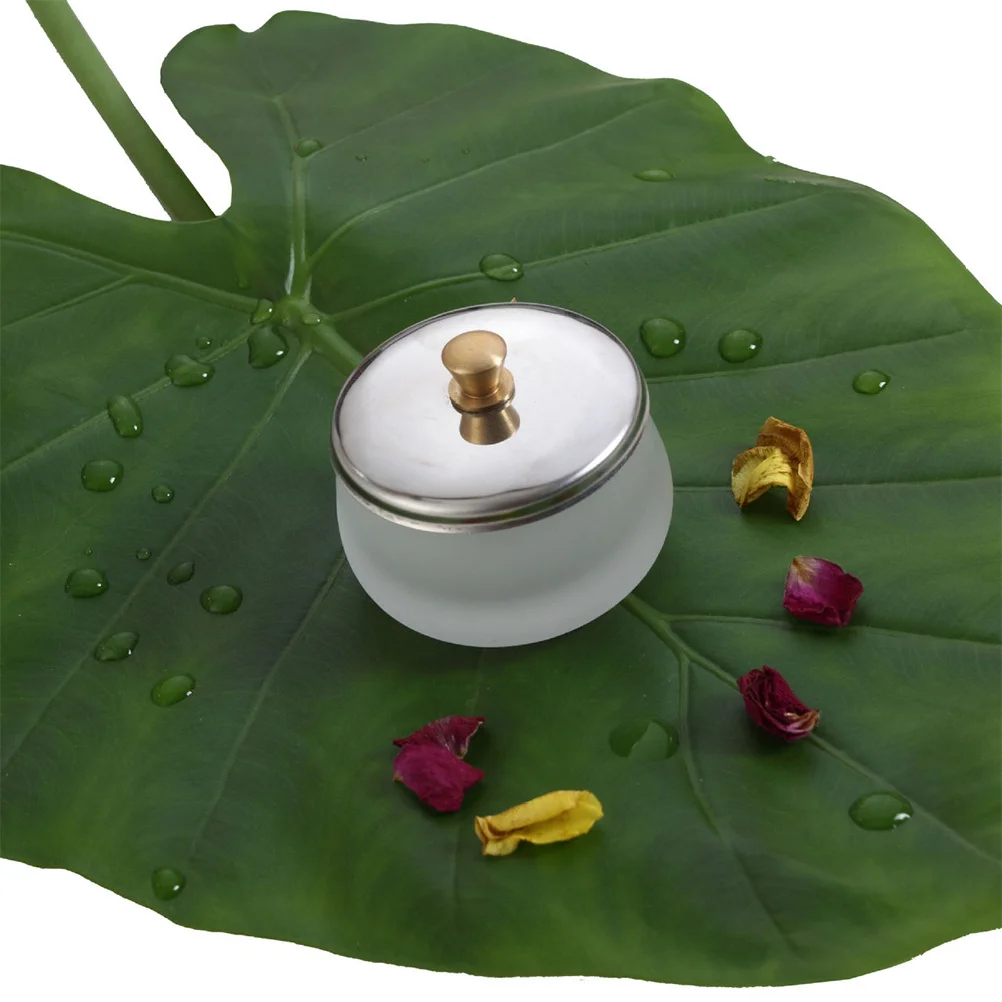 1 szt. Matowy kryształowy szklany okrągły pojemnik na płyn do usuwania lakieru do paznokci, pojemnik na płyn do paznokci, akcesoria do czyszczenia manicure