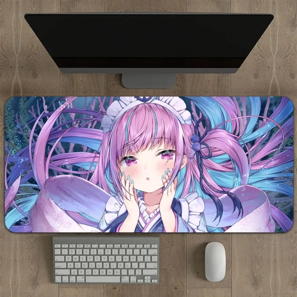 Hololive Minato Aqua Mouse Pad Large Computer Pad PC Gamer Laptop Mouse Mat Laptop Keyboard Pad Office Desk Mat