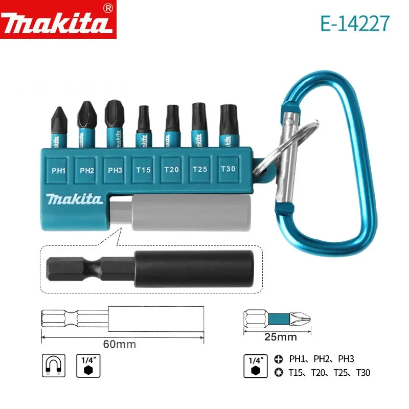 Makita-Juego de destornilladores, brocas eléctricas cruzadas hexagonales, combinación de E-14227, E-14211, accesorios para herramientas eléctricas