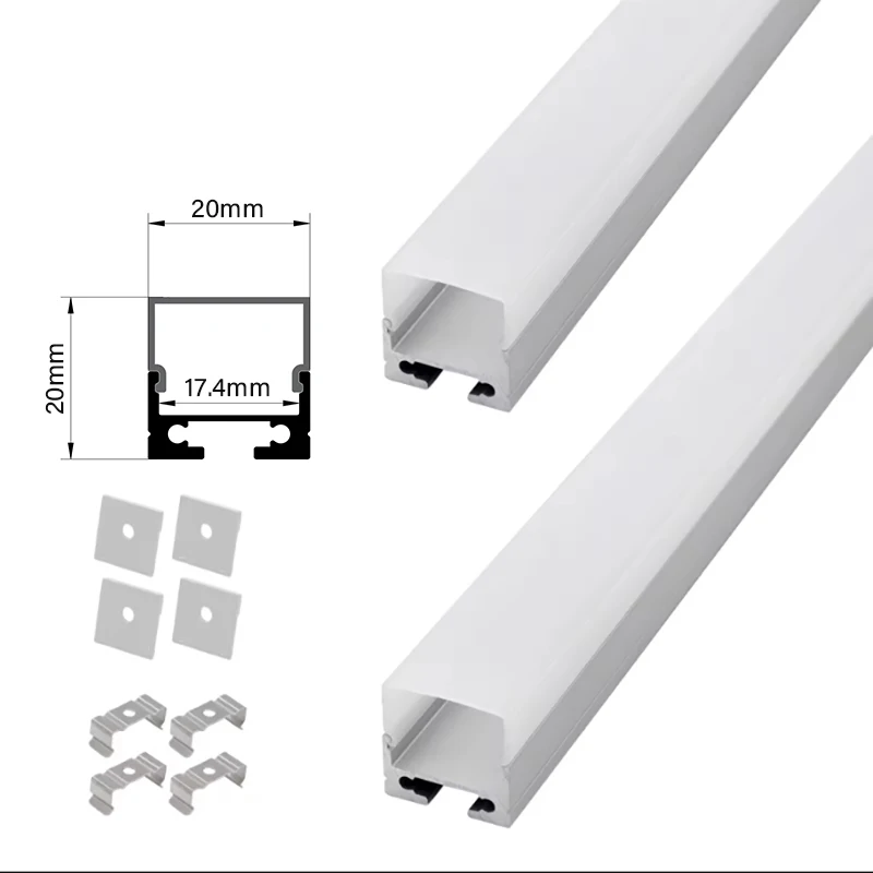 

W20*H20mm Aluminium U Channel Surface Mounted Aluminum Profile Led For LED Profiles Indoor Decor Bar Strip Lighting