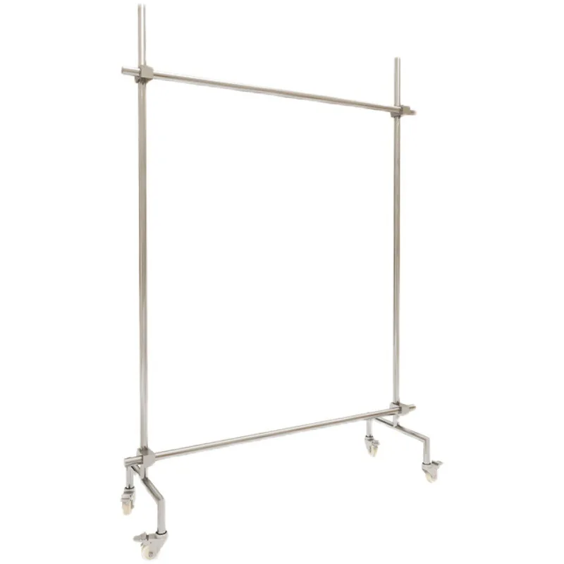 

Stainless steel clothing store display rack floor-to-ceiling with wheels display special