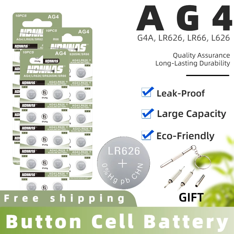 NEW AG4 1.5V Button Coin Cell Battery Long Lasting Compatible for Key Watch Remote Control Small Electronic Devices