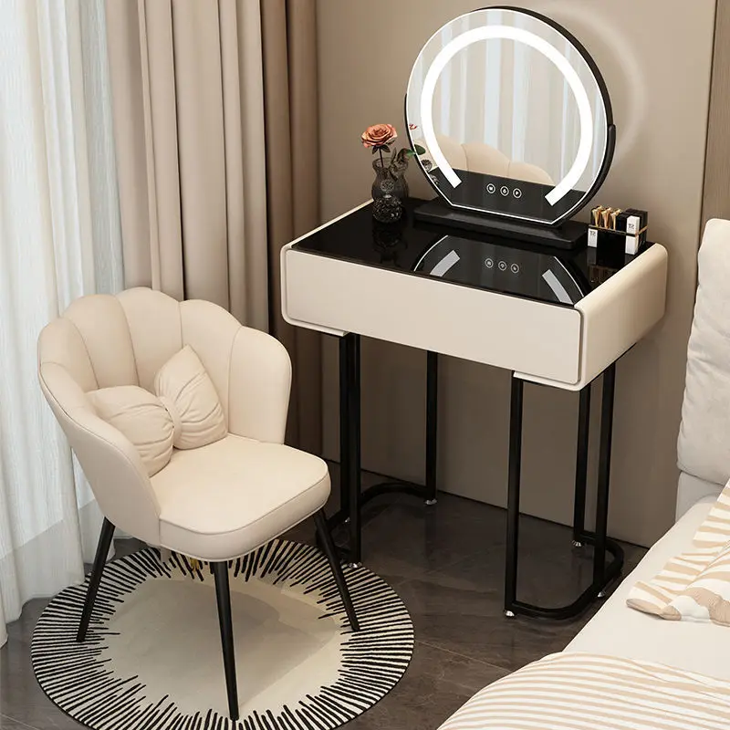 AOLIVIYA Bedroom Dressing Table Set Women Girl Makeup Vanities Desk Narrow Rock Slab Light Luxury Small Apartment