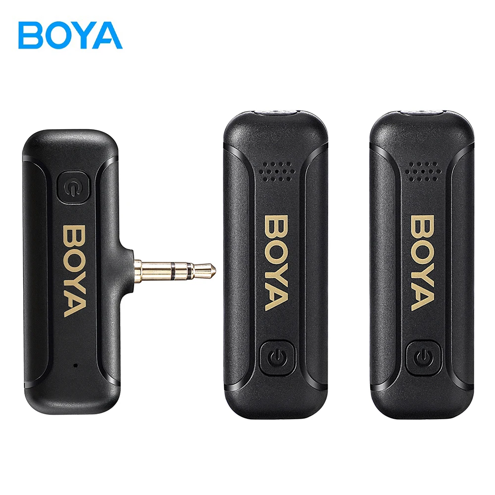 BOYA BY WM3T2 M2 Wireless 3.5mm TRS Lavalier Lapel Noise Reduction Microphone for Canon, Nikon, Sony Cameras Vlogging Recording