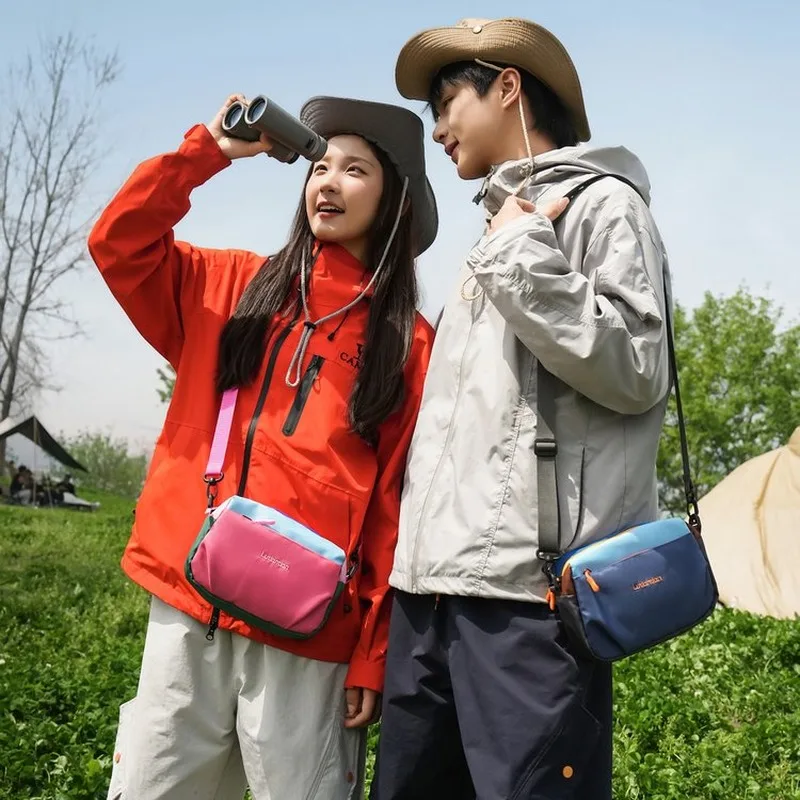 Colorblock Small Crossbody Sling Bag, Unisex Casual Daypack for Hiking Camping Daily Outdoor Use