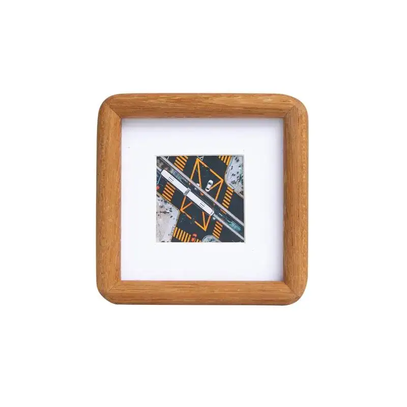 Solid Wood Round-Corner Photo Frame Stand Black Walnut & Teak Wood Picture Frame for Home Decor and Art Display