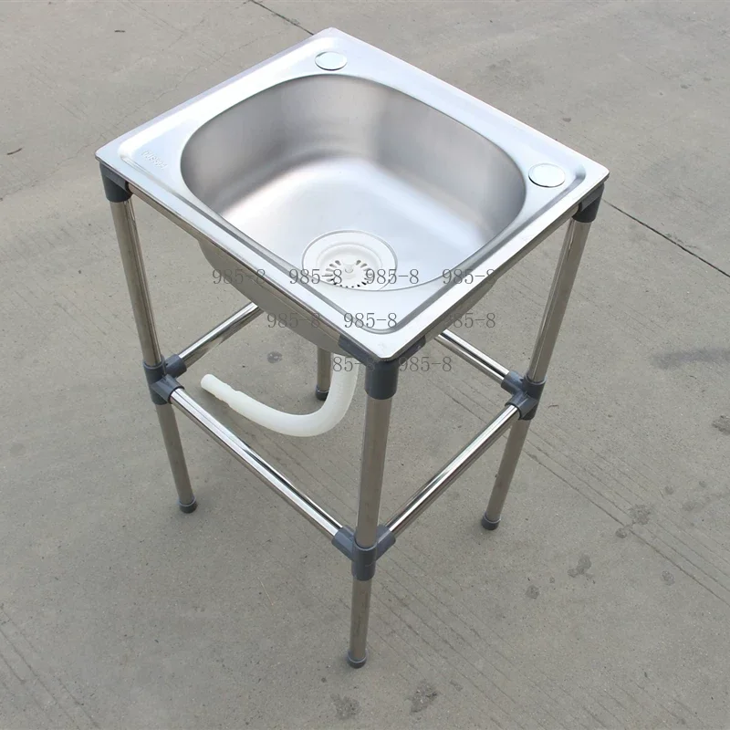 Integrated Stainless Steel Washbasin Shelf Removable Simple Bathroom Washbasin Table