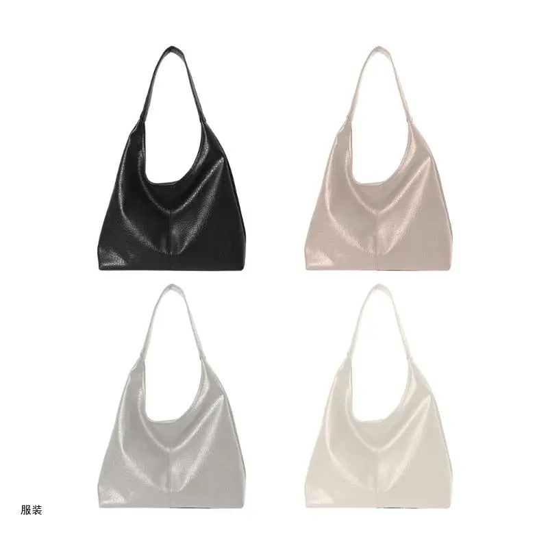 

D0UD Versatile PU Tote Bag Stylish Large Capacity Handbag for School and Work