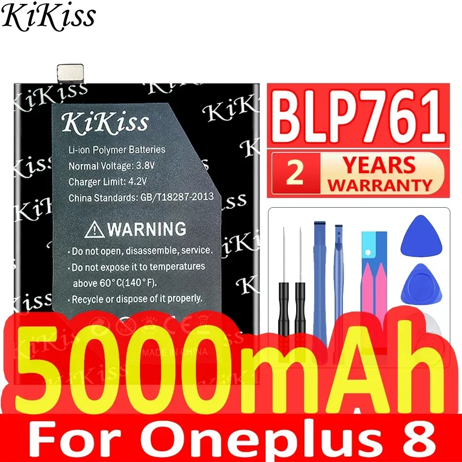 KiKiss Battery For Oneplus 8 One Plus  1+ 8 BLP761 5000mAh Mobile Phone