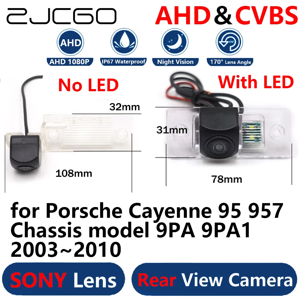 

ZJCGO AHD 1080P Parking Backup Reverse Reversing Rear view Camera for Porsche Cayenne 95 957 Chassis model 9PA 9PA1 2003~2010