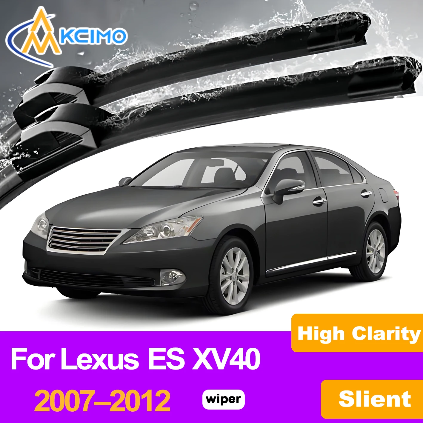 

KCIMO 2PCS Front Windshield Wiper Blades For Lexus ES XV40 2007–2012, Long Lasting Silent Wiping Natural Rubber Auto Parts